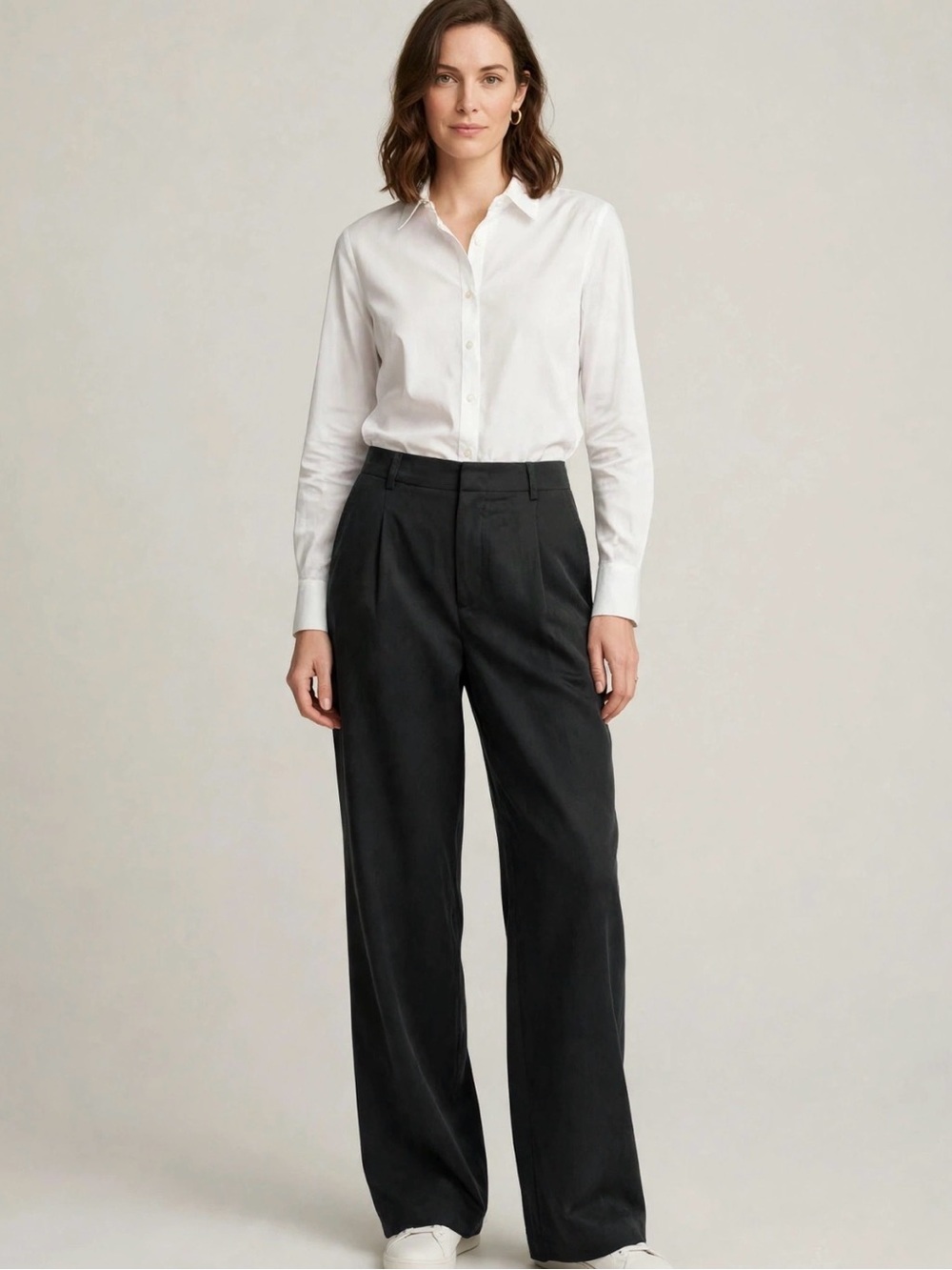 GAP Softsuit Trouser Size 10 Black Wide Leg High Rise Work Pants NWT New